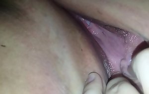 Shaved pussy gets fingered