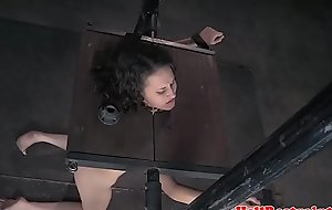 BDSM sub dominated in pillory by her maledom