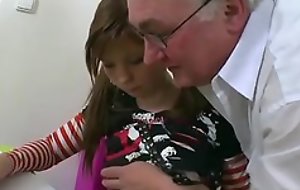 Perfect juvenile college girl is touched and fucked by her old teacher