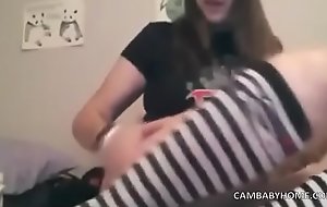 cam girl in santa hat anal masturbates