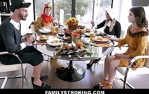 Hawt MILF Step Mummy Brooklyn Chase And Step Son Add Teen Step Nipper Rosalyn Sphinx And Step Dad For Family Thanksgiving Be wild about Fest