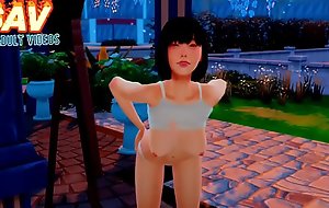 Animation japanese girl with moaning