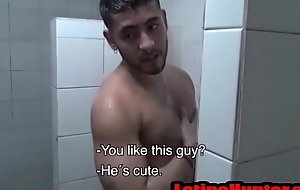 Sucking off a straight Latin Cock in the gym shower- LatinoHunter.com