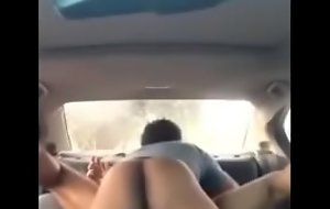 Brown Tgirl gets fucked hard in a car with a fat cock
