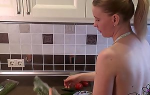 Housewife Sensual Play Pussy during Cooking Dinner - Amateur