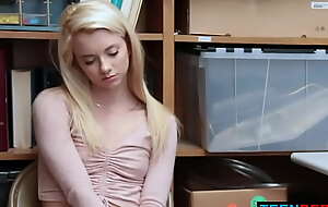 Cute Blonde Teen Allowed to Leave the Premises After a Fuck from Mall Guard