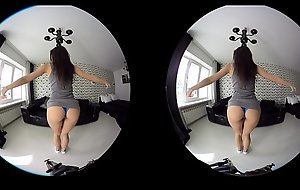 HD compilation of sexy solo european girls teasing in VR peel