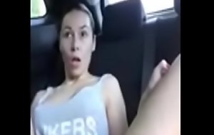daring girl masturbating in the car