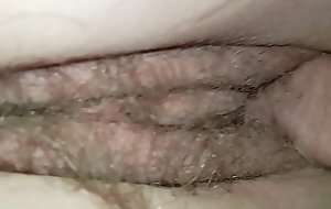Smashing youthful amateur teen'_s tight hairy sloppy wet pussy bareback close-up