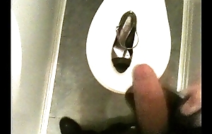 Cum on my coworker Heels in Toilets 02